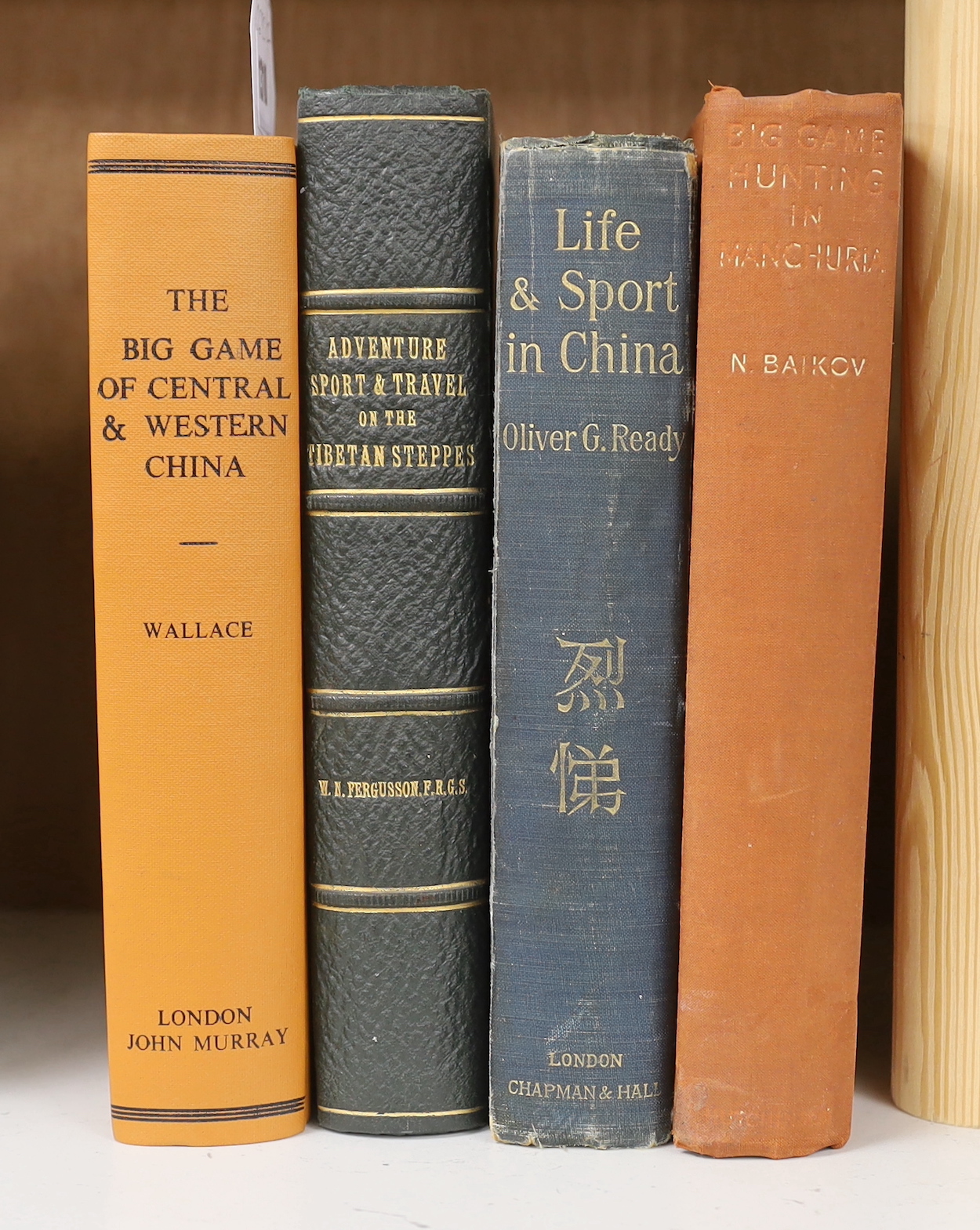 Wallace, Harold Frank - The Big Game of Western and Central China: being an account of a journey from Shanghai to London overland across the Gobi Desert ... photograv. frontis., 2 maps and 32 photo plates; rebound cloth